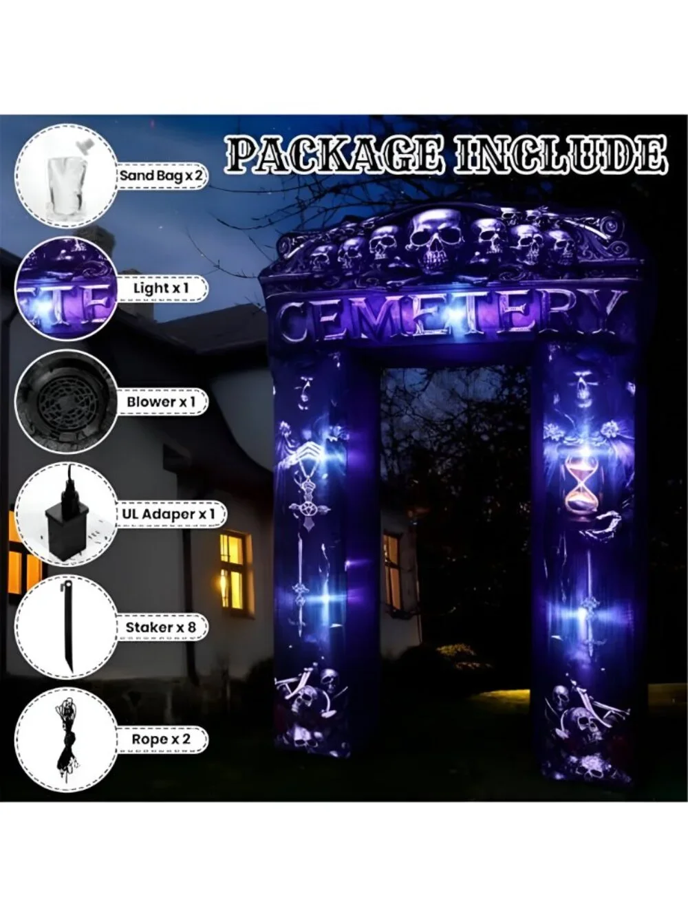 8 ft Inflatable Halloween Arch Decoration, Grim Reaper